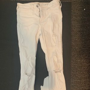 white hollister jeans